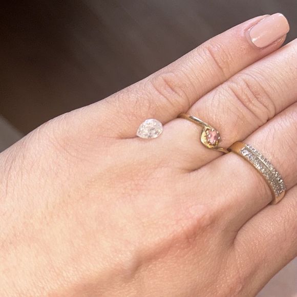 NATURAL 1ct DIAMOND loose chunky fat pear cut mined great color engagement ring - Picture 1 of 7